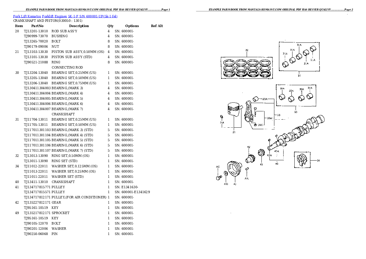 Protected: 5K-1-F S/N 600001-UP Partsbook