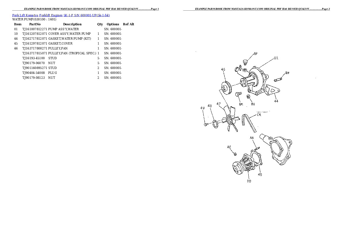 Protected: 5K-1-F S/N 600001-UP Partsbook