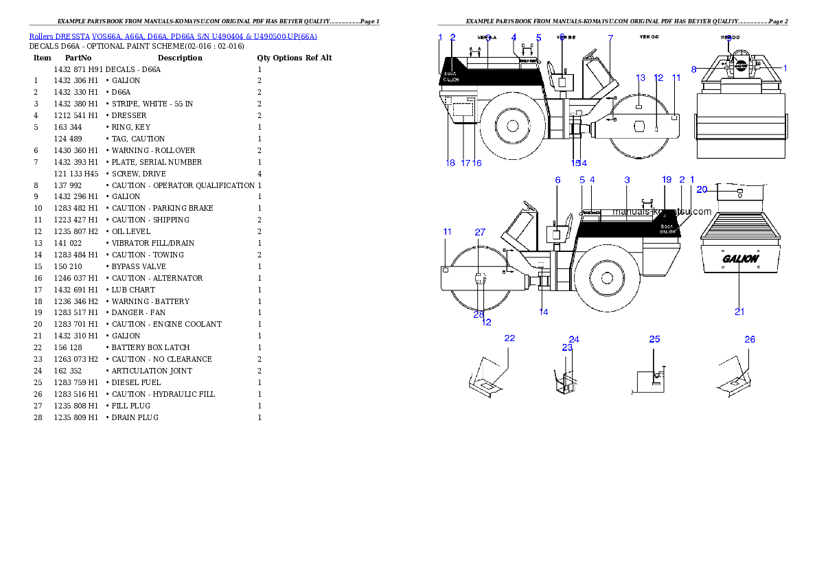Protected: VOS66A, A66A, D66A, PD66A S/N U490404 & U490500-UP Partsbook