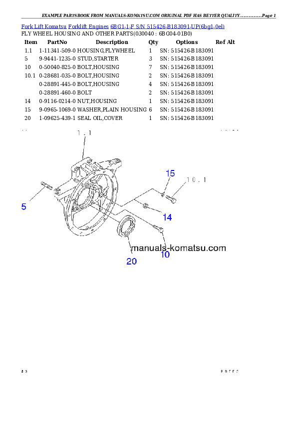 Protected: 6BG1-1-F S/N 515426-B183091-UP Partsbook