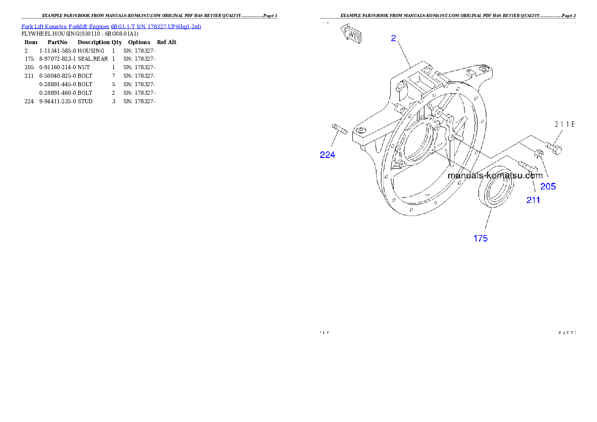 Protected: 6BG1-1-T S/N 178327-UP Partsbook