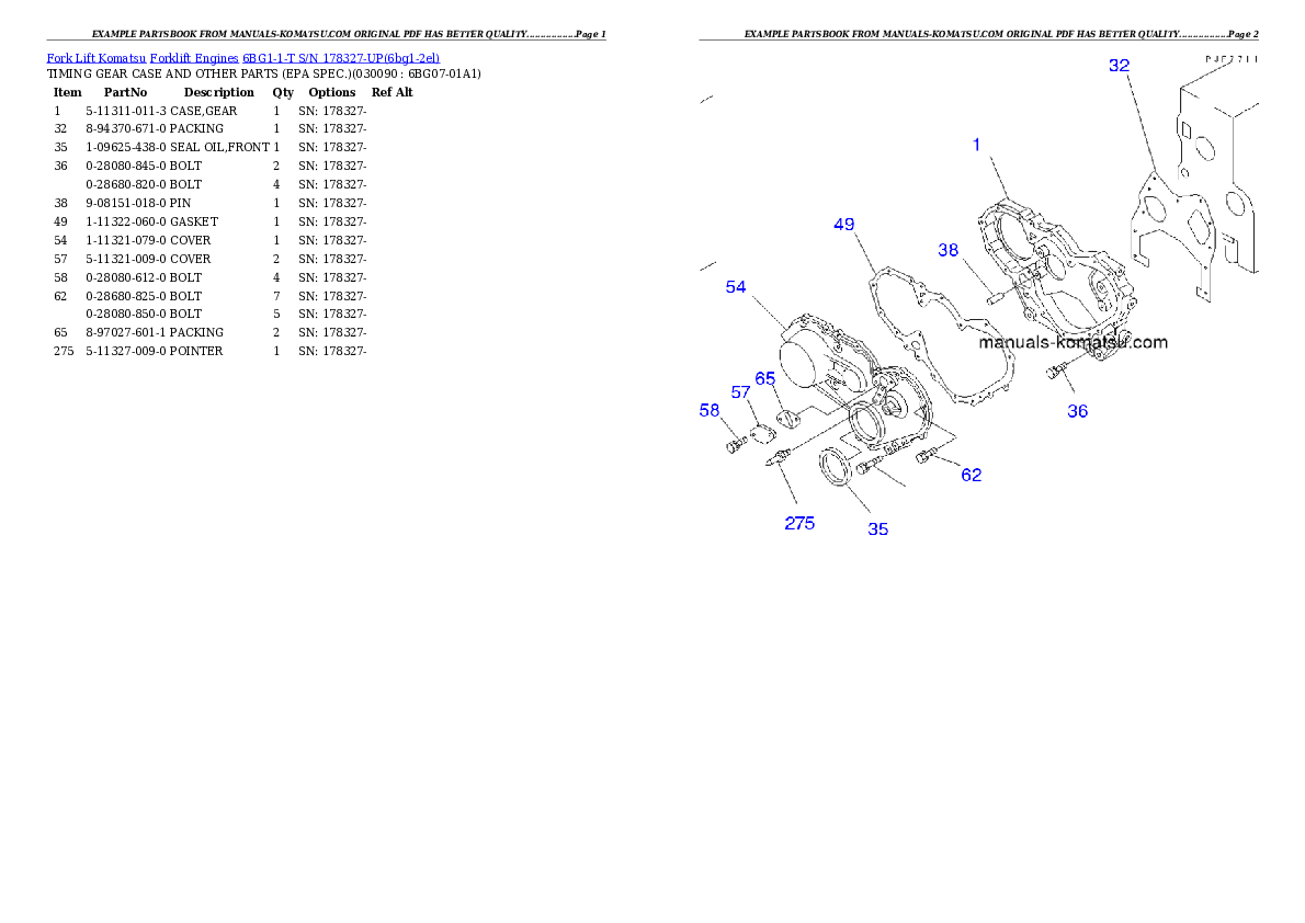 Protected: 6BG1-1-T S/N 178327-UP Partsbook