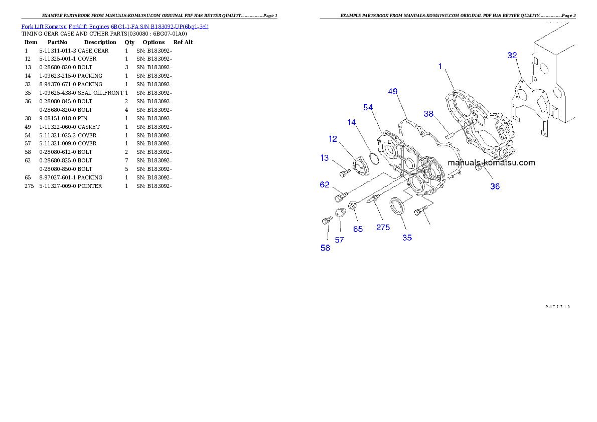 Protected: 6BG1-1-FA S/N B183092-UP Partsbook