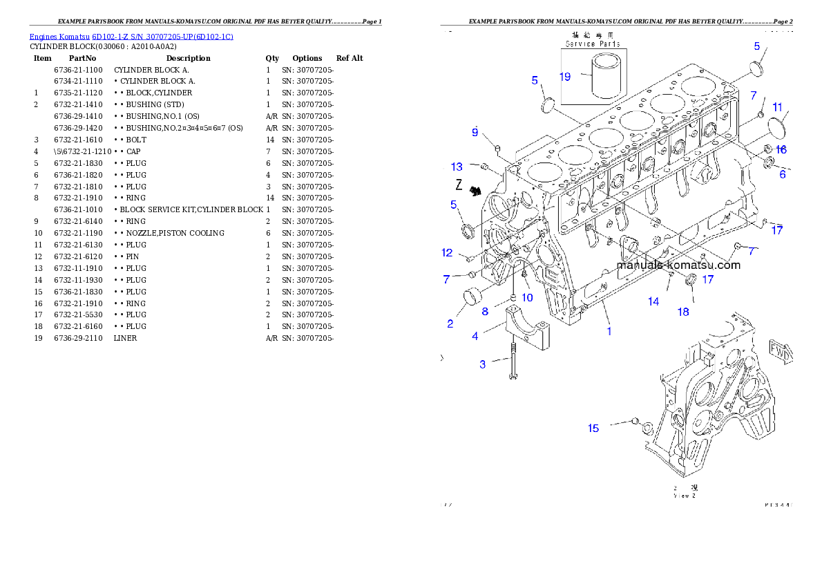 Protected: 6D102-1-Z S/N 30707205-UP Partsbook