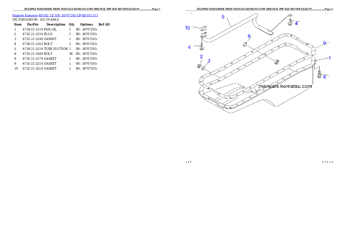 Protected: 6D102-1-Z S/N 30707205-UP Partsbook