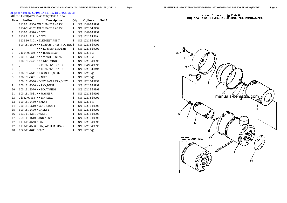 Protected: 6D105-1F S/N 12218-UP Partsbook