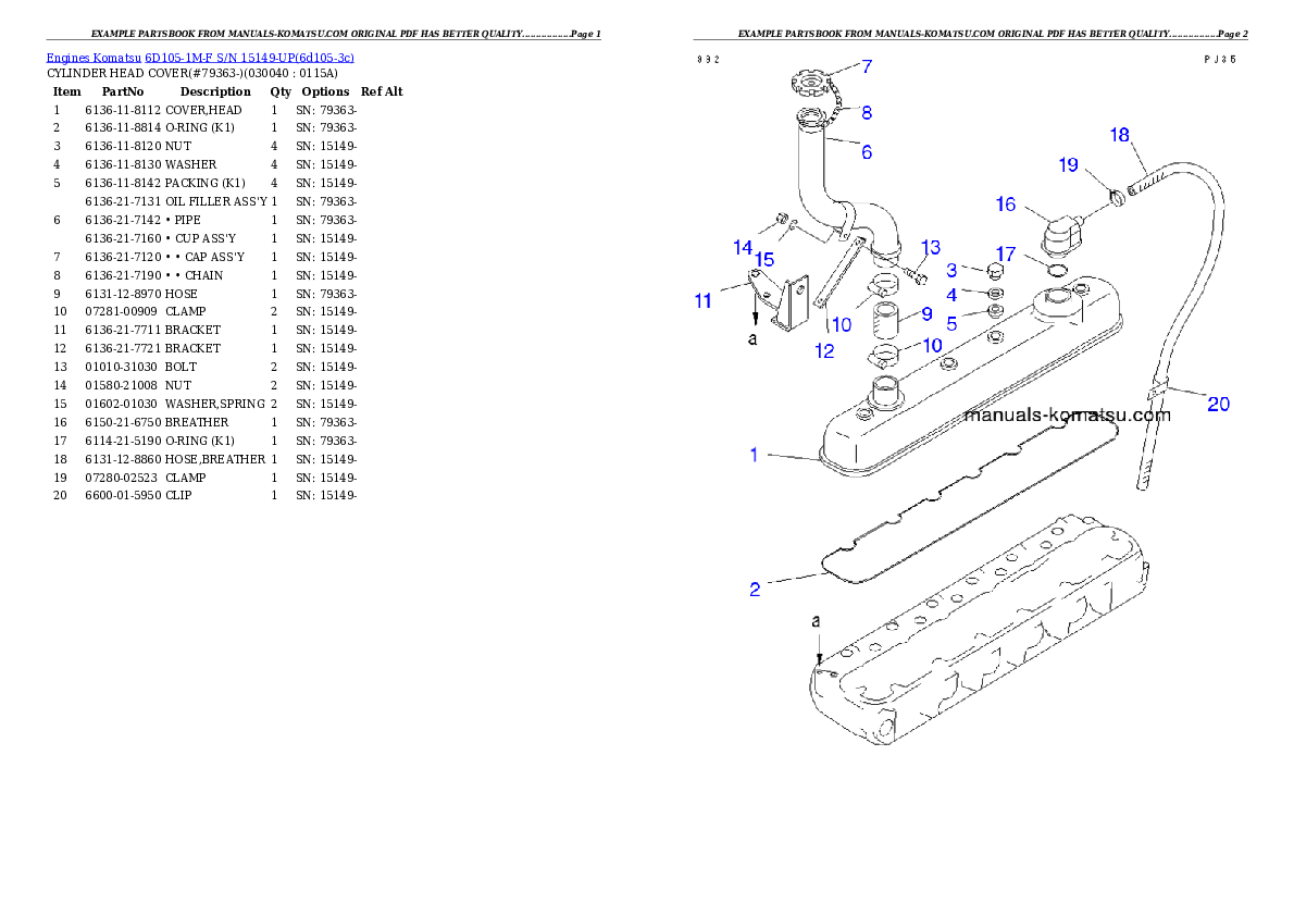 Protected: 6D105-1M-F S/N 15149-UP Partsbook