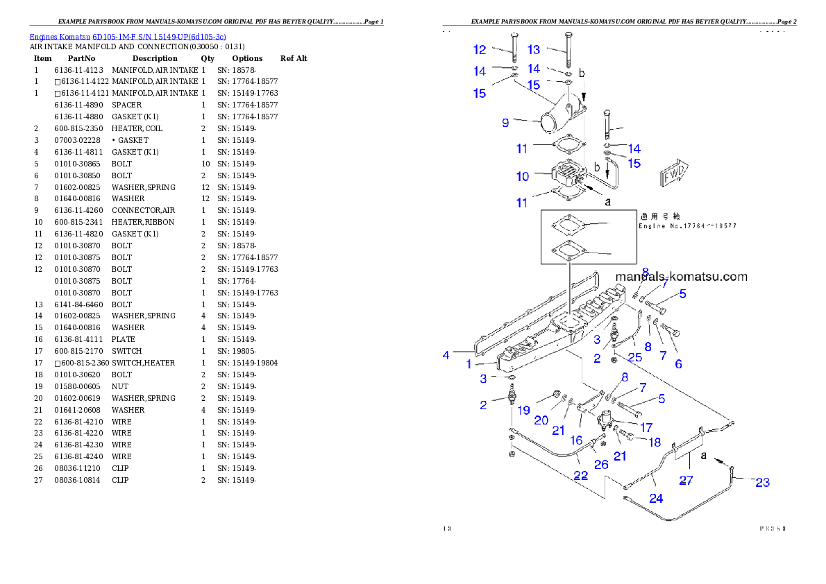 Protected: 6D105-1M-F S/N 15149-UP Partsbook