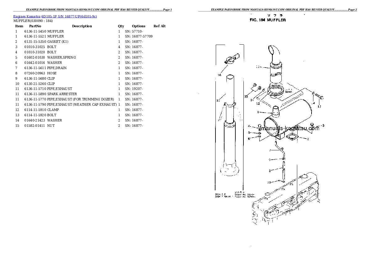 Protected: 6D105-1P S/N 16877-UP Partsbook