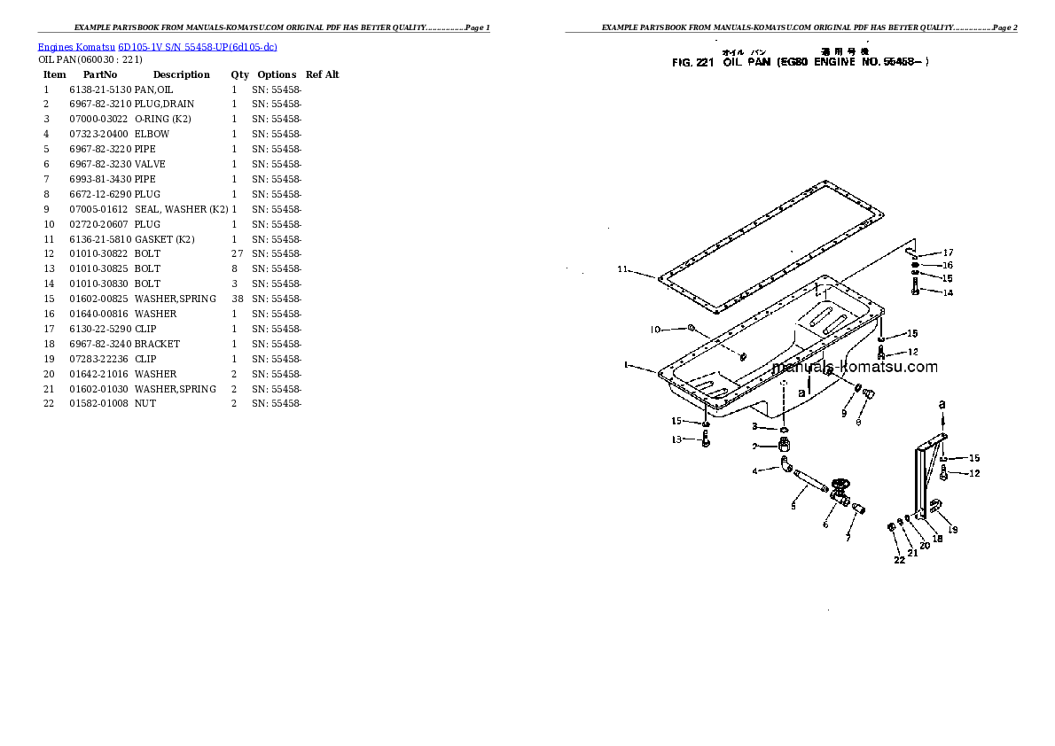 Protected: 6D105-1V S/N 55458-UP Partsbook