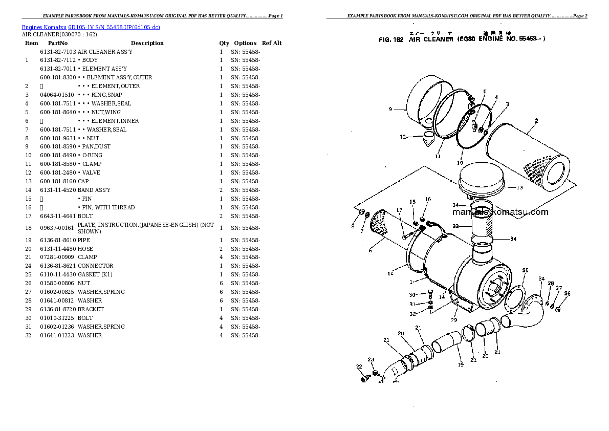 Protected: 6D105-1V S/N 55458-UP Partsbook