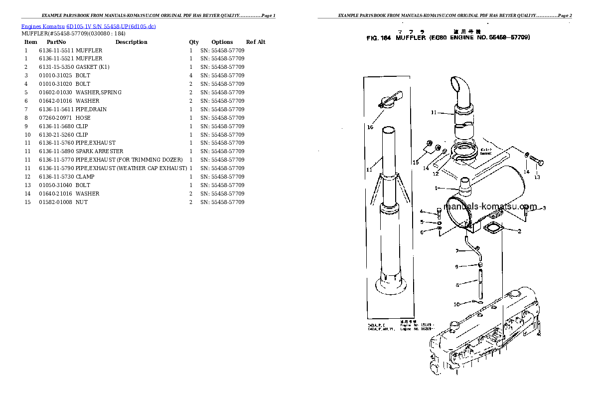 Protected: 6D105-1V S/N 55458-UP Partsbook