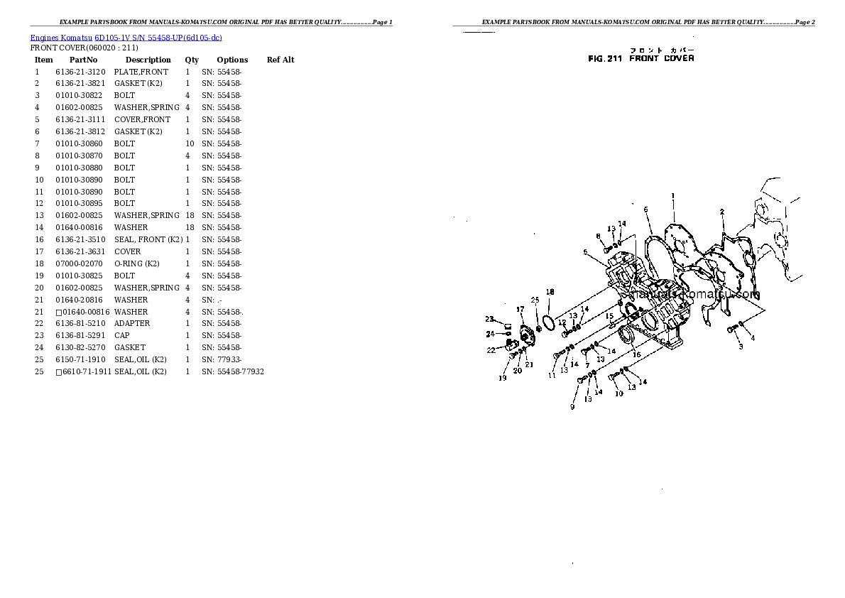 Protected: 6D105-1V S/N 55458-UP Partsbook