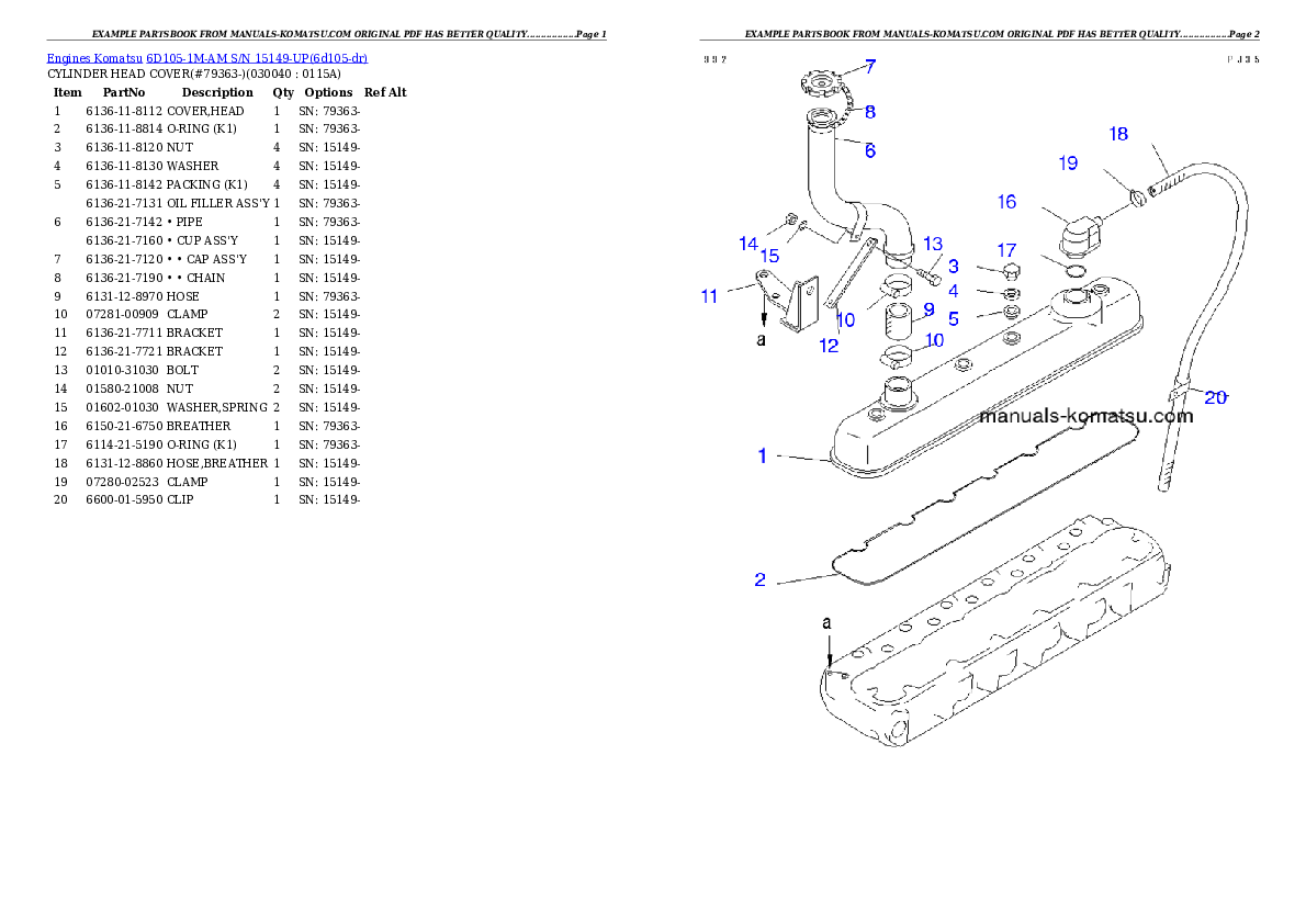 Protected: 6D105-1M-AM S/N 15149-UP Partsbook