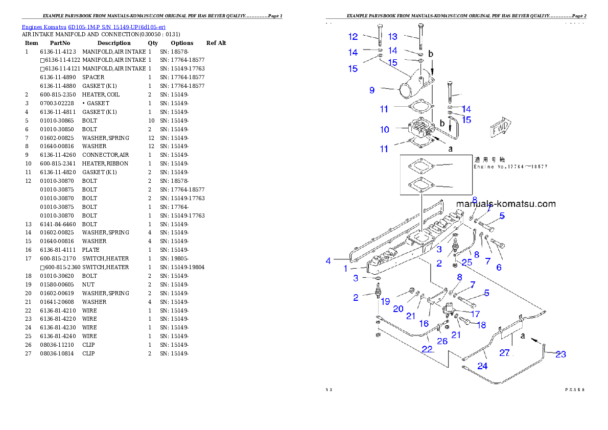 Protected: 6D105-1M-P S/N 15149-UP Partsbook