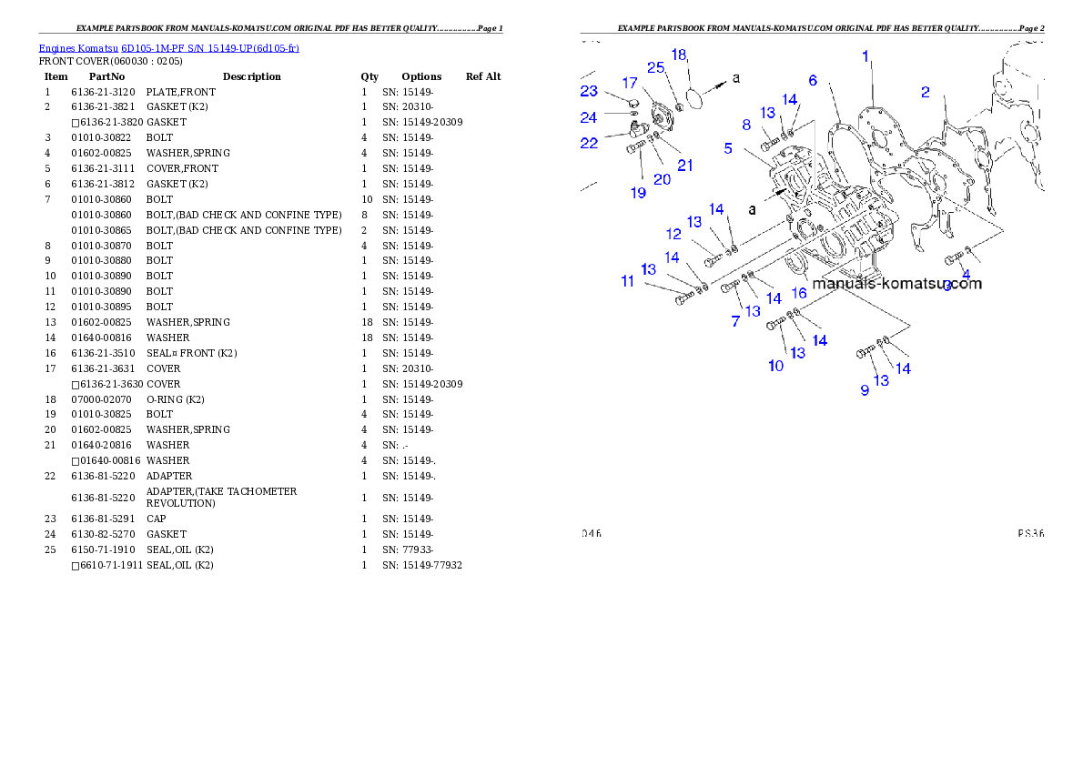 Protected: 6D105-1M-PF S/N 15149-UP Partsbook