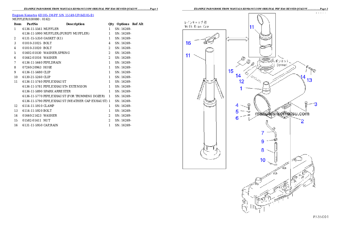 Protected: 6D105-1M-PF S/N 15149-UP Partsbook