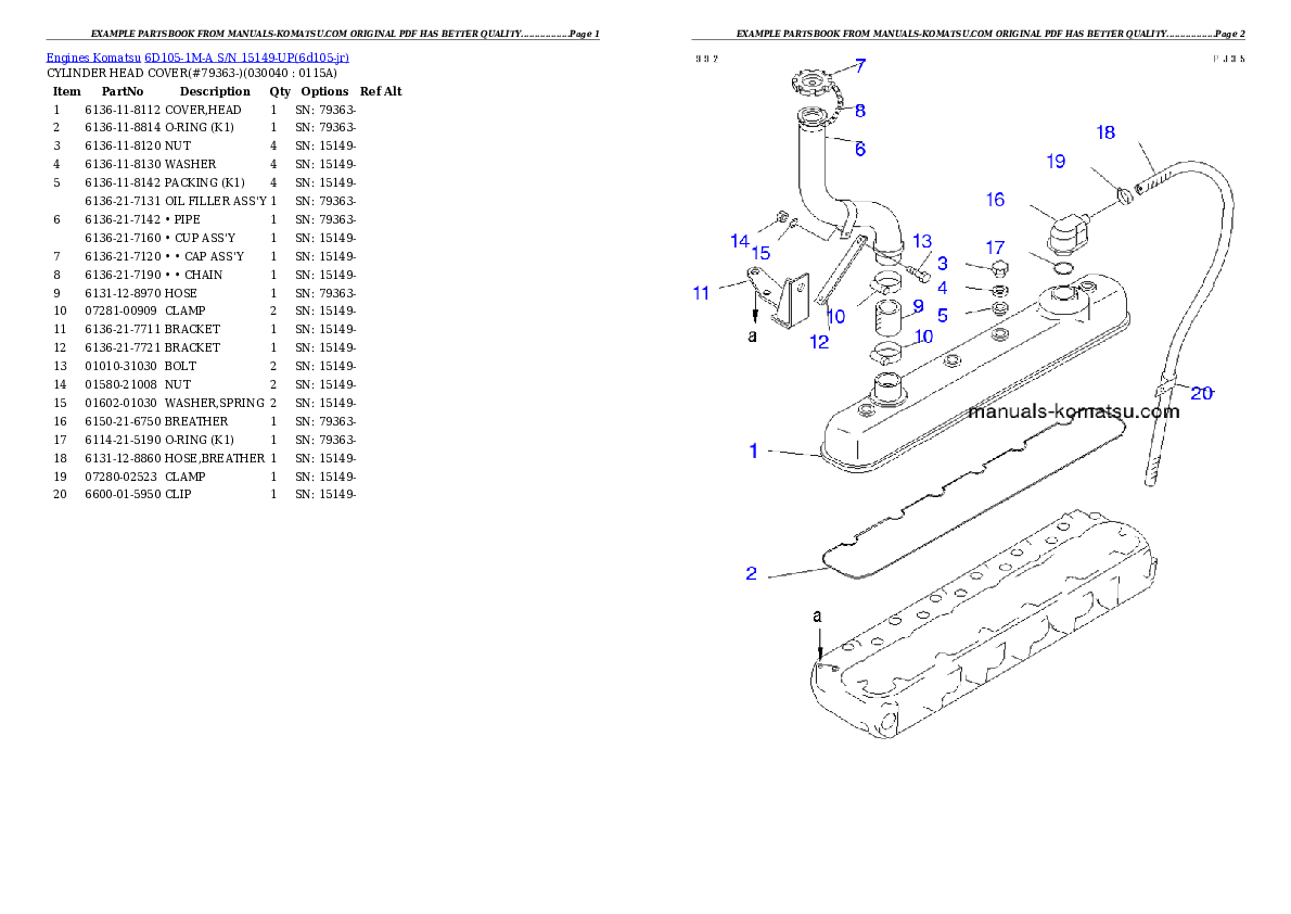 Protected: 6D105-1M-A S/N 15149-UP Partsbook