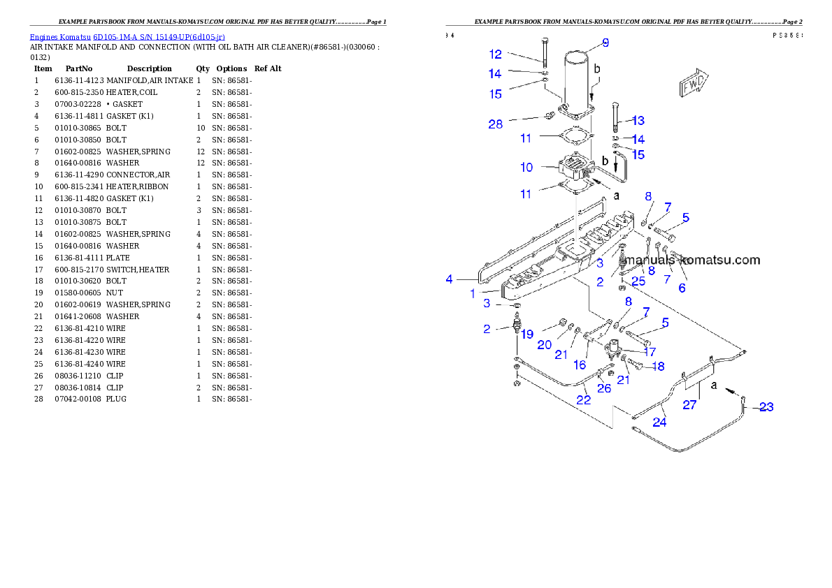 Protected: 6D105-1M-A S/N 15149-UP Partsbook
