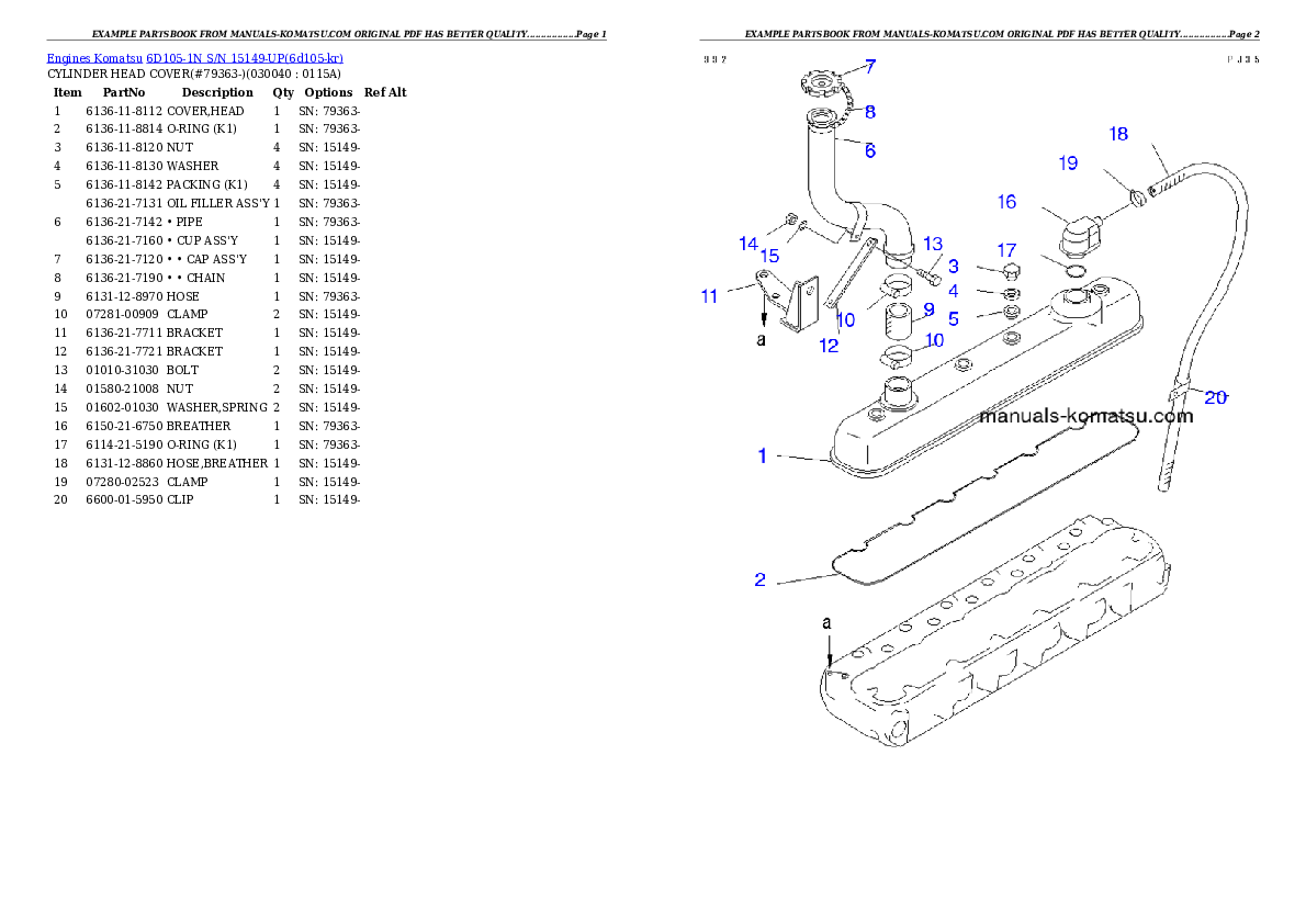 Protected: 6D105-1N S/N 15149-UP Partsbook