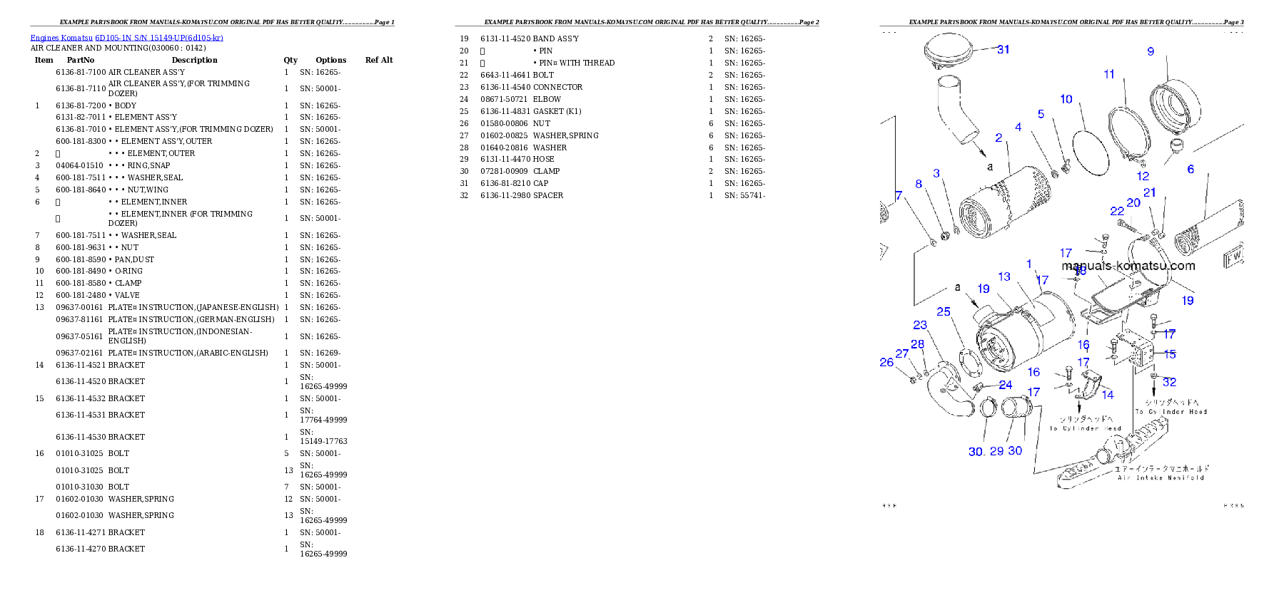 Protected: 6D105-1N S/N 15149-UP Partsbook