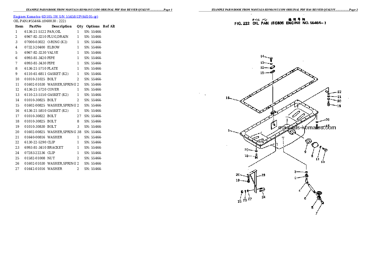 Protected: 6D105-1W S/N 55458-UP Partsbook