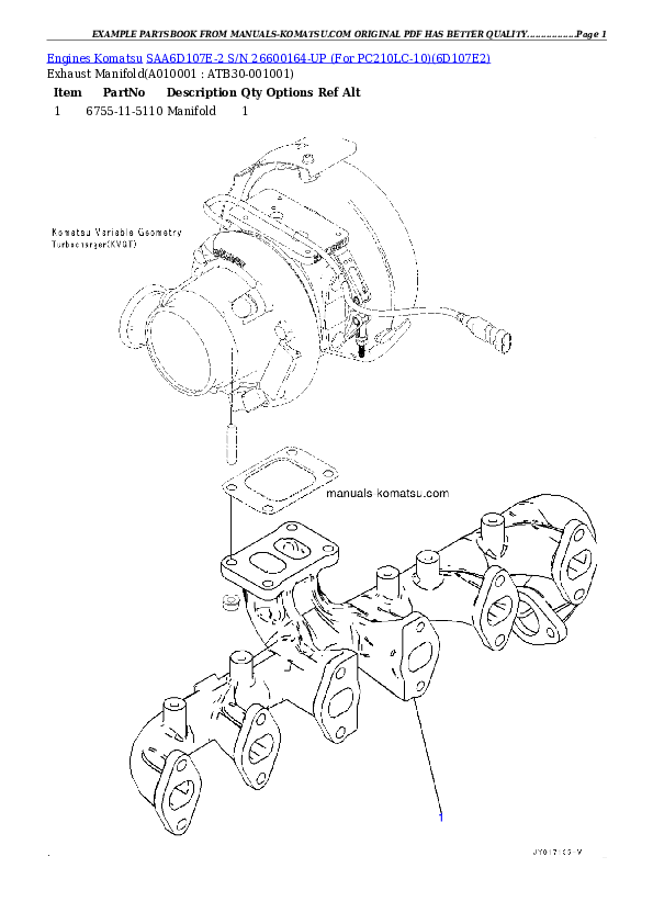 Protected: SAA6D107E-2 S/N 26600164-UP (For PC210LC-10) Partsbook