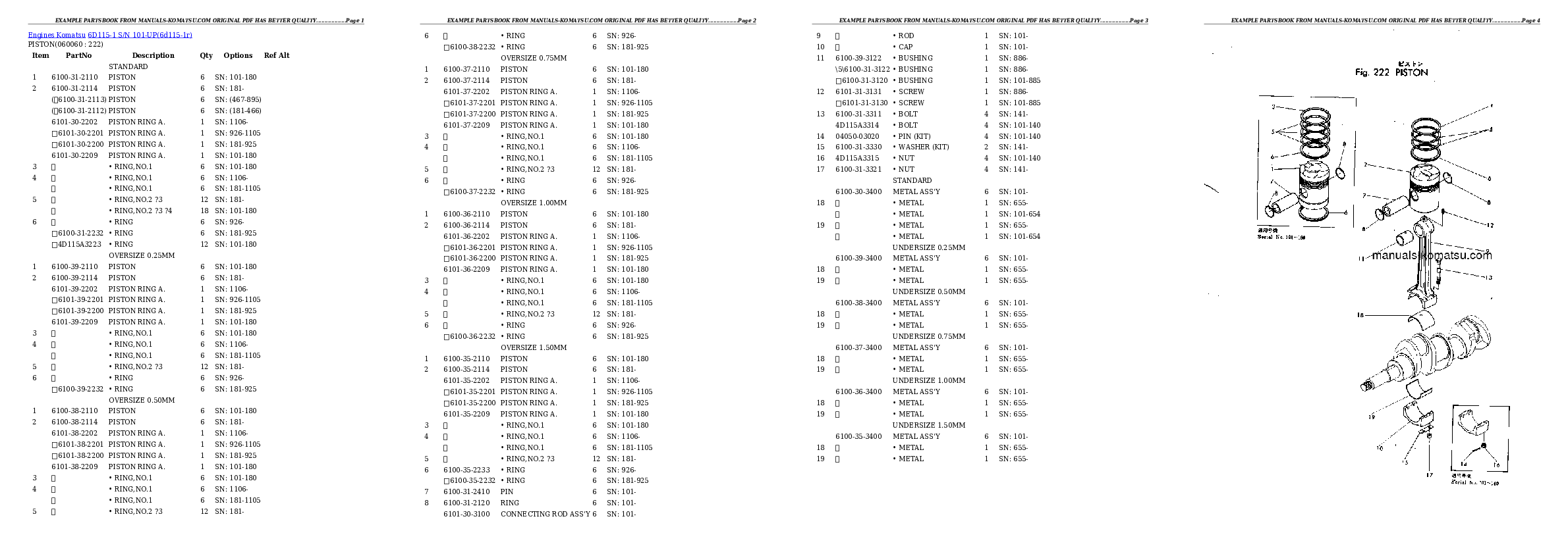 Protected: 6D115-1 S/N 101-UP Partsbook