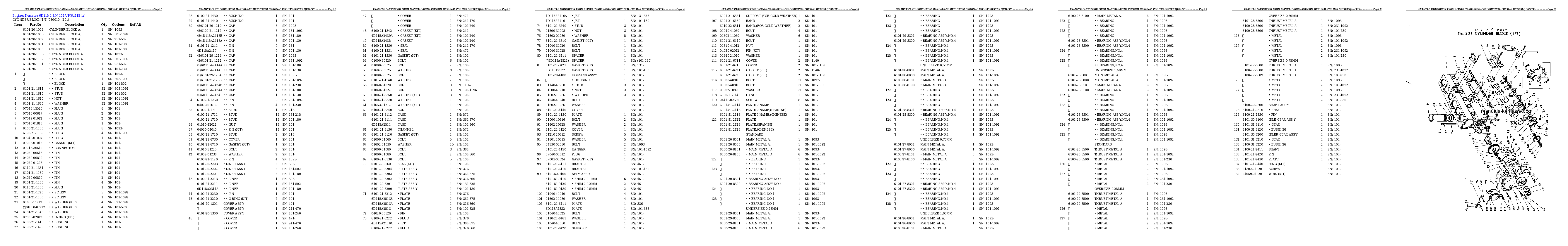 Protected: 6D115-1 S/N 101-UP Partsbook