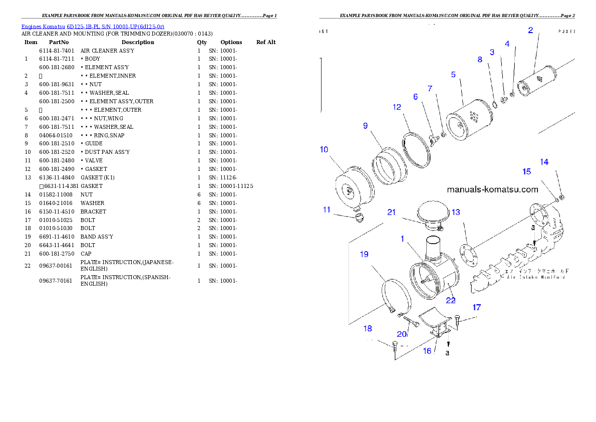 Protected: 6D125-1B-PL S/N 10001-UP Partsbook