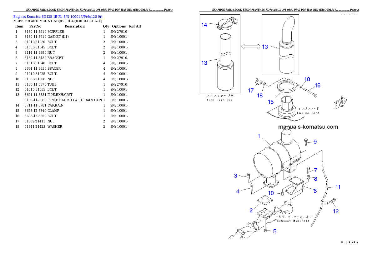 Protected: 6D125-1B-PL S/N 10001-UP Partsbook