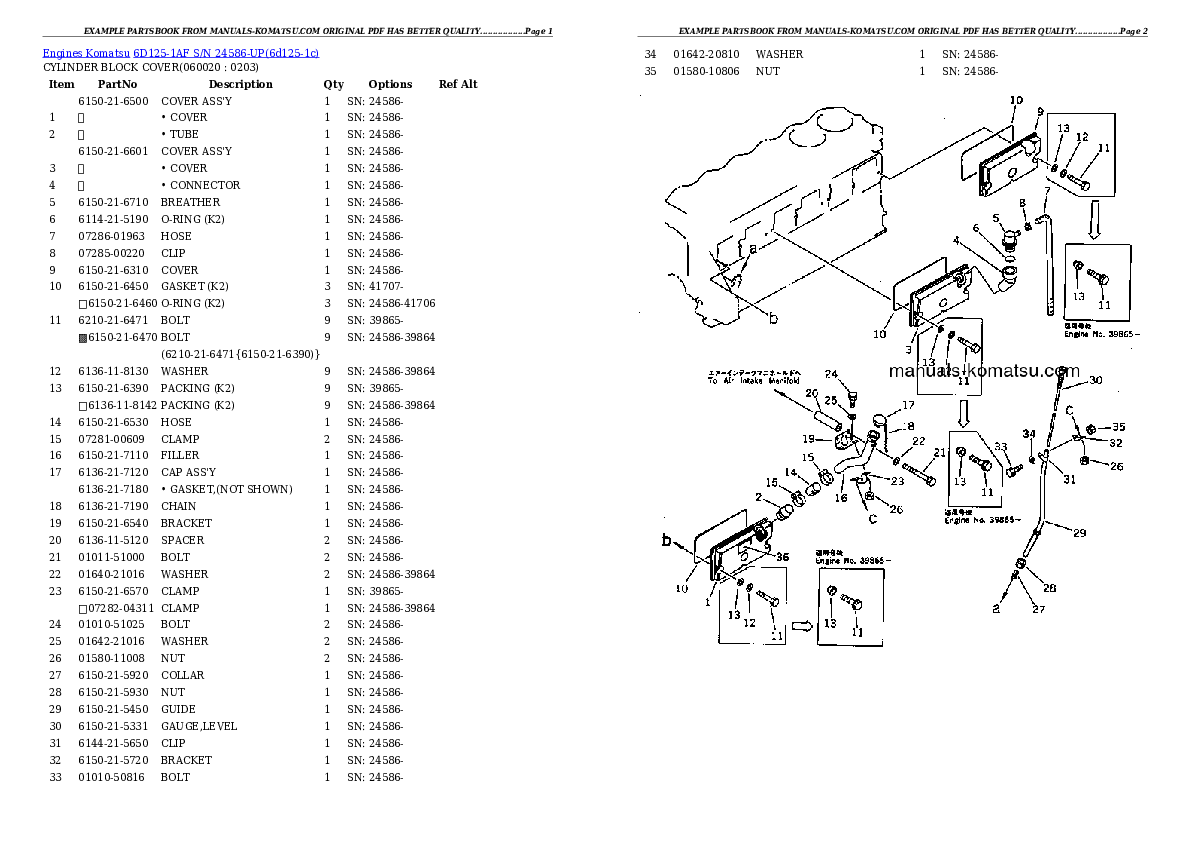 Protected: 6D125-1AF S/N 24586-UP Partsbook