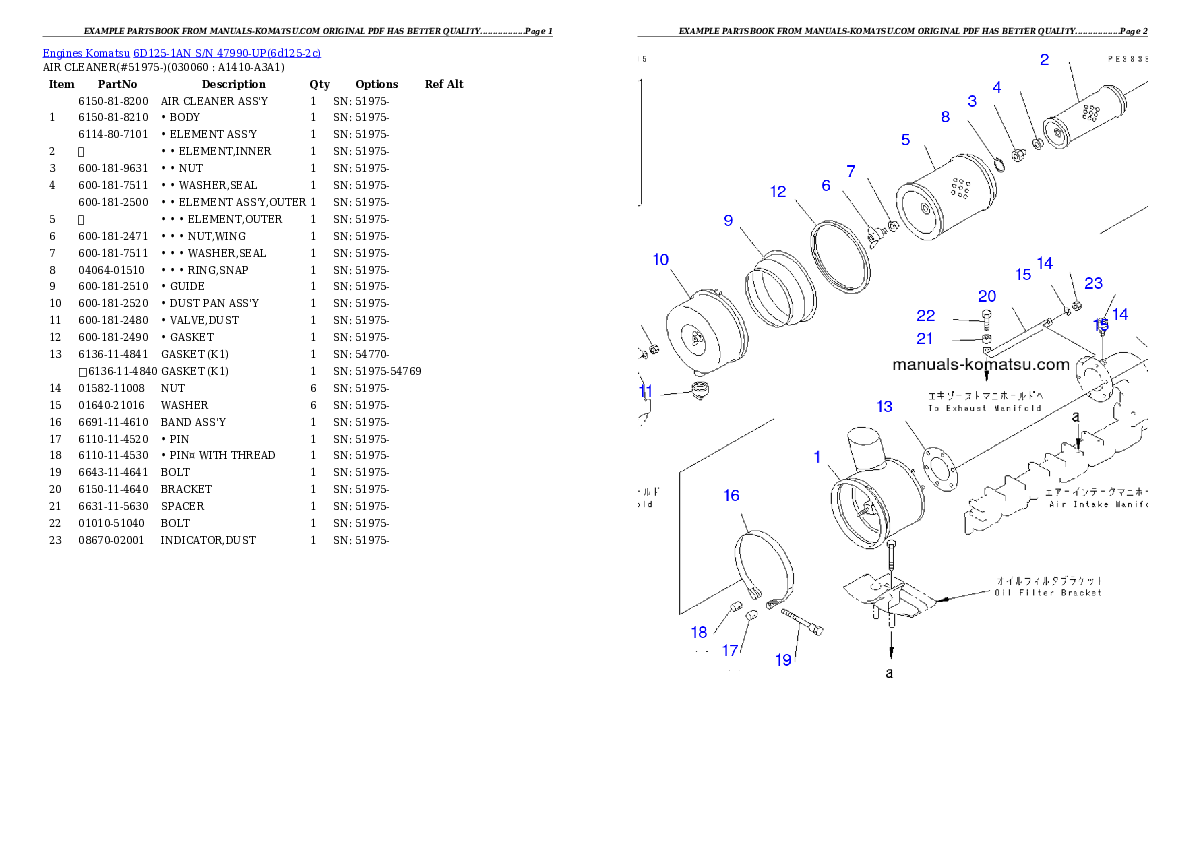 Protected: 6D125-1AN S/N 47990-UP Partsbook