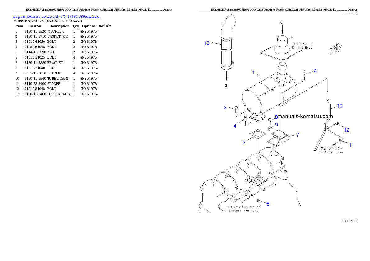 Protected: 6D125-1AN S/N 47990-UP Partsbook