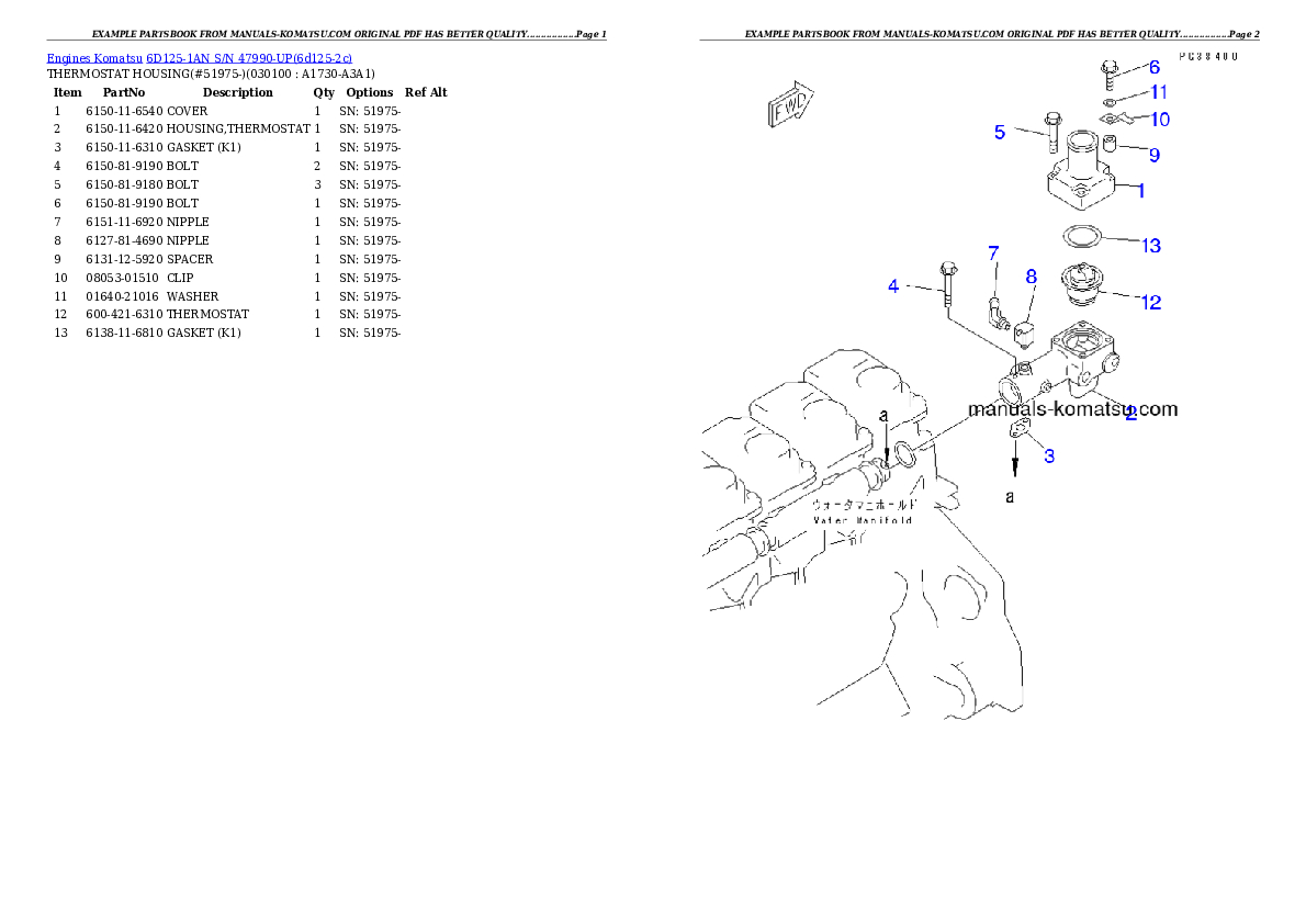 Protected: 6D125-1AN S/N 47990-UP Partsbook