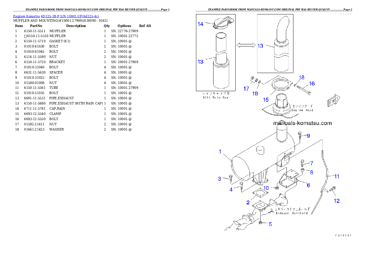 Protected: 6D125-1B-P S/N 10001-UP Partsbook