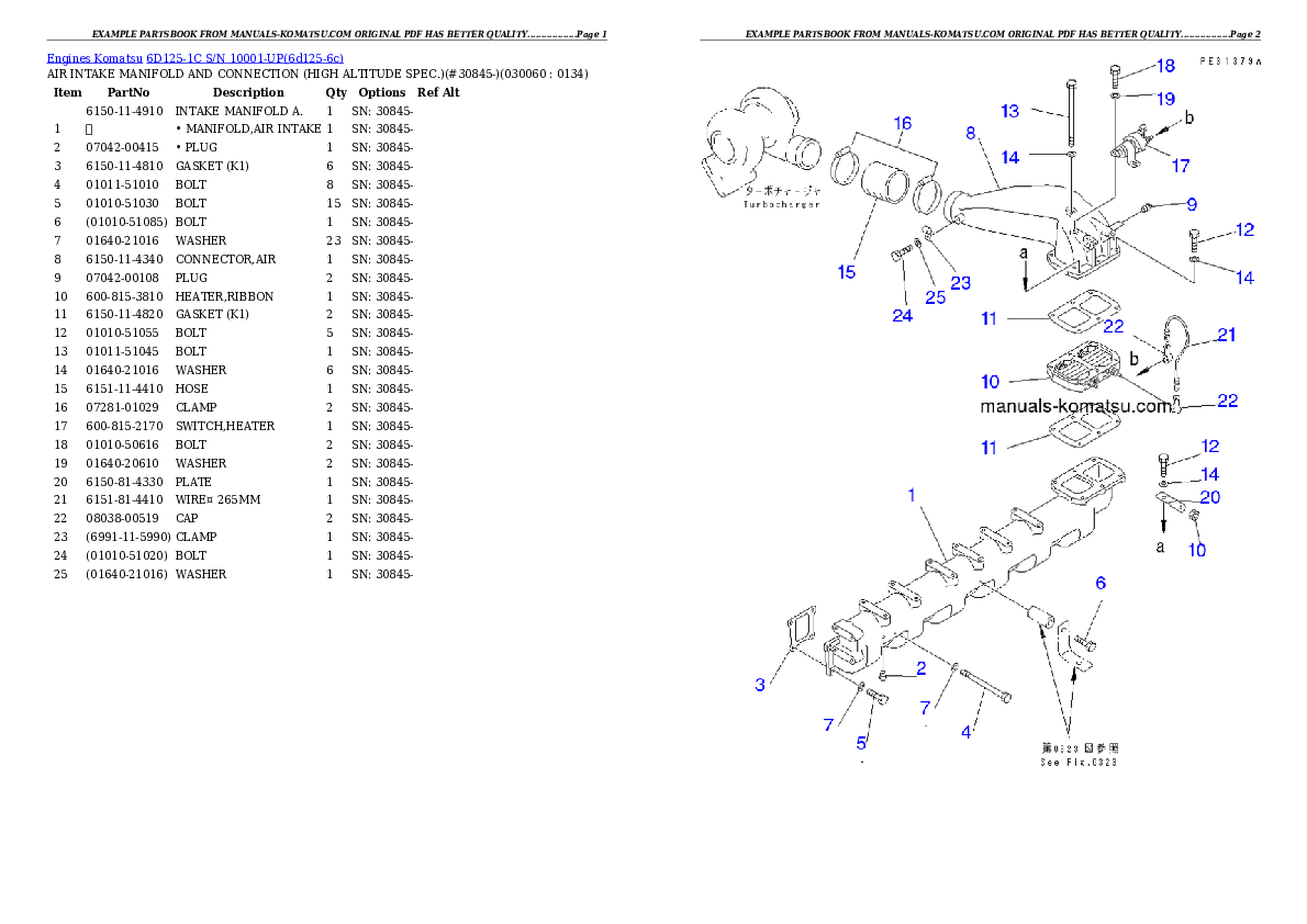 Protected: 6D125-1C S/N 10001-UP Partsbook