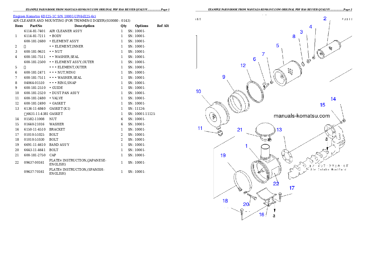 Protected: 6D125-1C S/N 10001-UP Partsbook