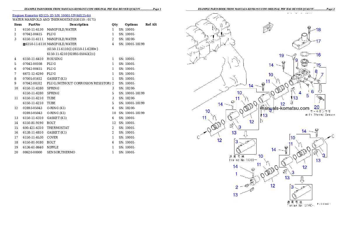 Protected: 6D125-1D S/N 10001-UP Partsbook