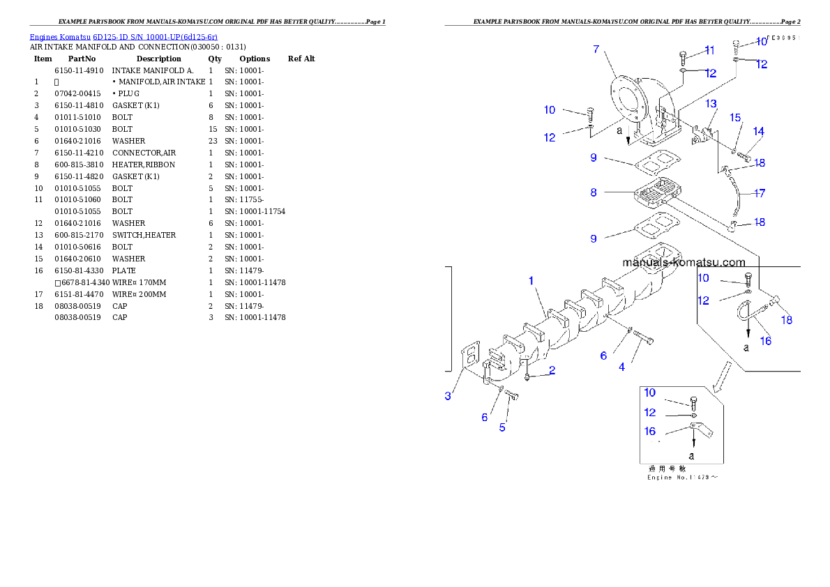 Protected: 6D125-1D S/N 10001-UP Partsbook