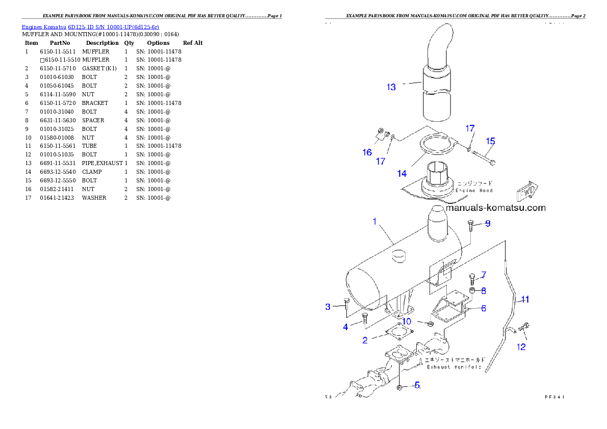 Protected: 6D125-1D S/N 10001-UP Partsbook