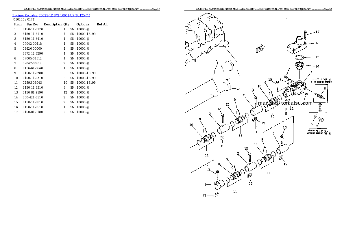 Protected: 6D125-1E S/N 10001-UP Partsbook