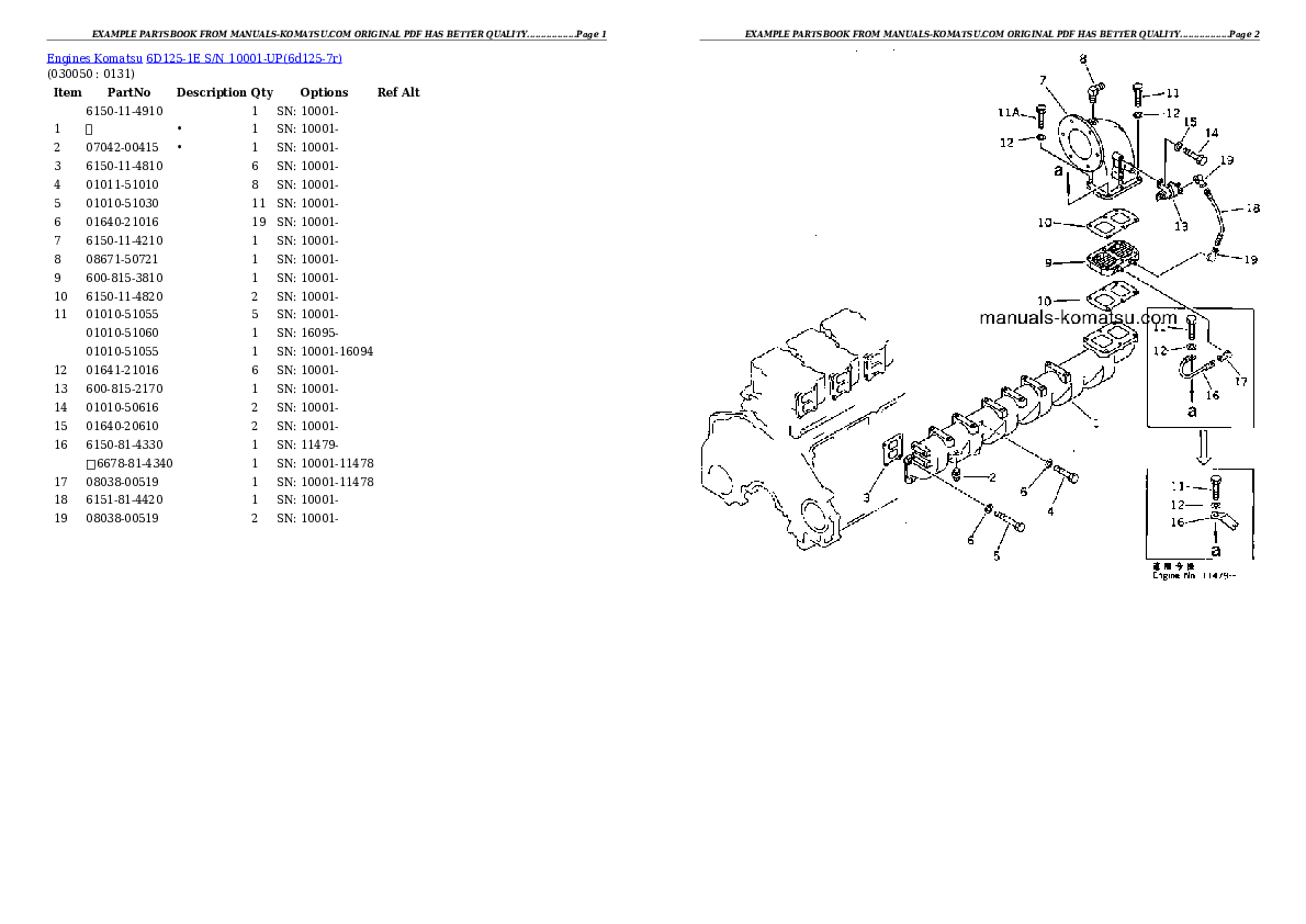 Protected: 6D125-1E S/N 10001-UP Partsbook