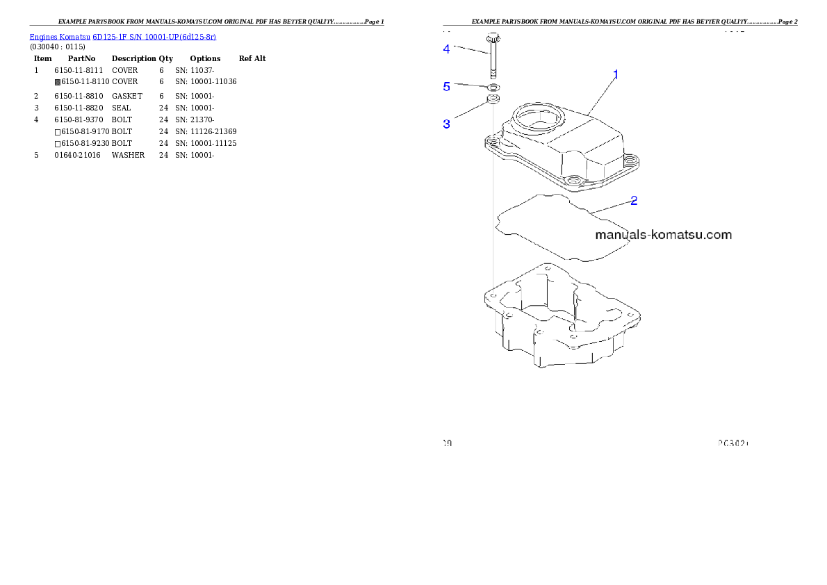 Protected: 6D125-1F S/N 10001-UP Partsbook
