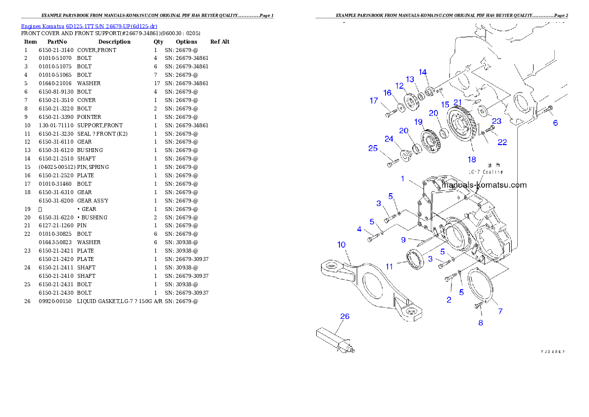 Protected: 6D125-1TT S/N 26679-UP Partsbook