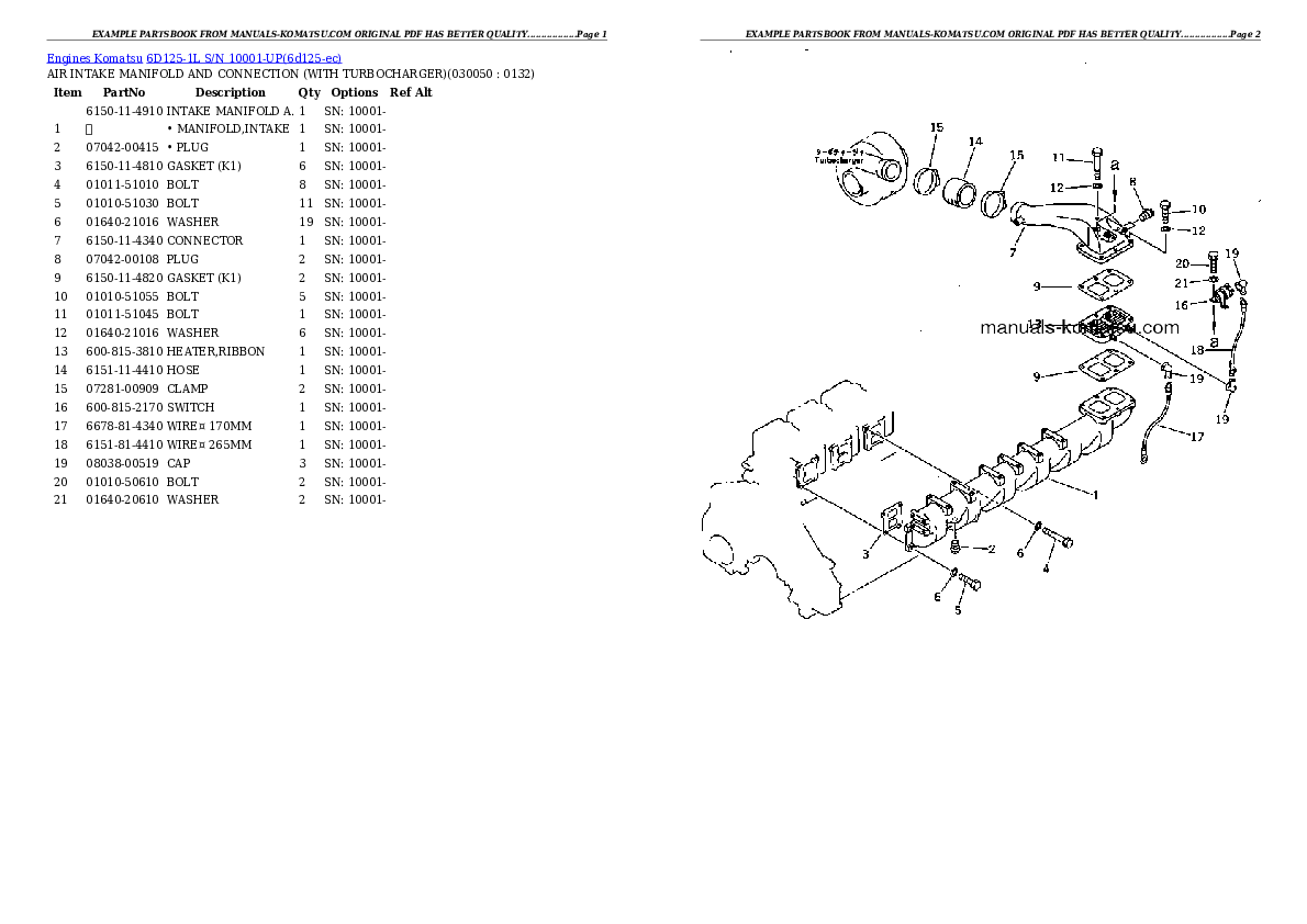 Protected: 6D125-1L S/N 10001-UP Partsbook