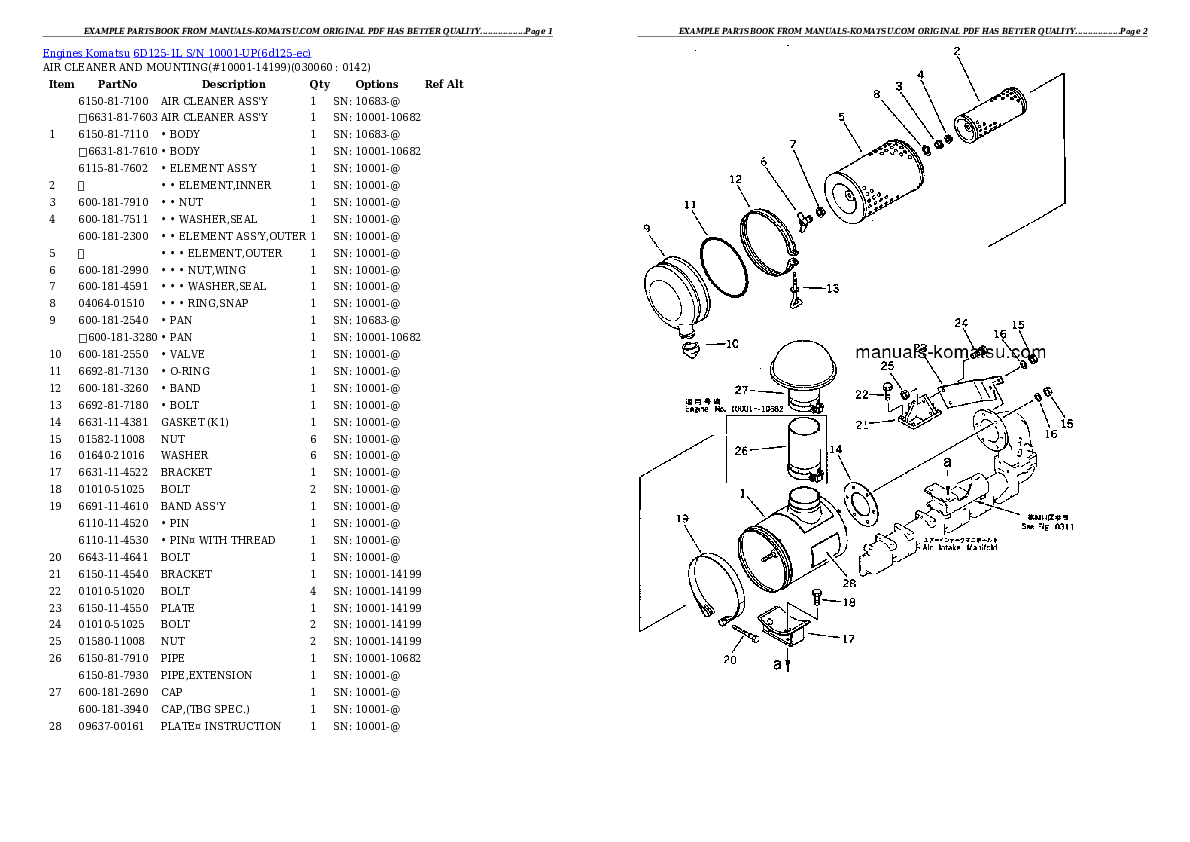 Protected: 6D125-1L S/N 10001-UP Partsbook