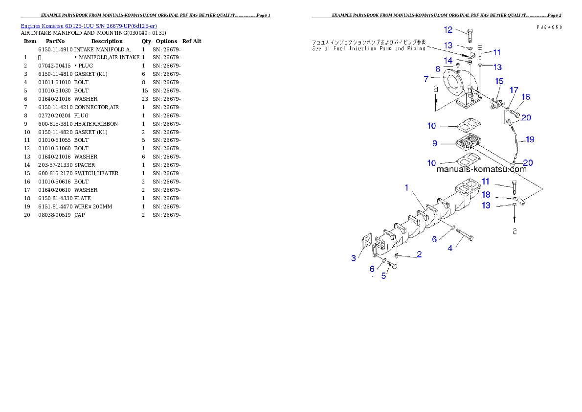 Protected: 6D125-1UU S/N 26679-UP Partsbook