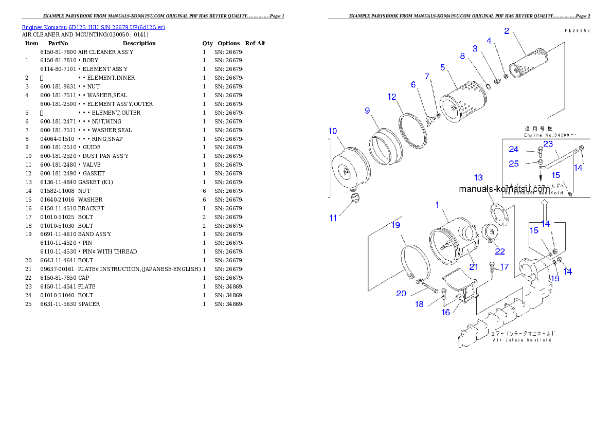 Protected: 6D125-1UU S/N 26679-UP Partsbook
