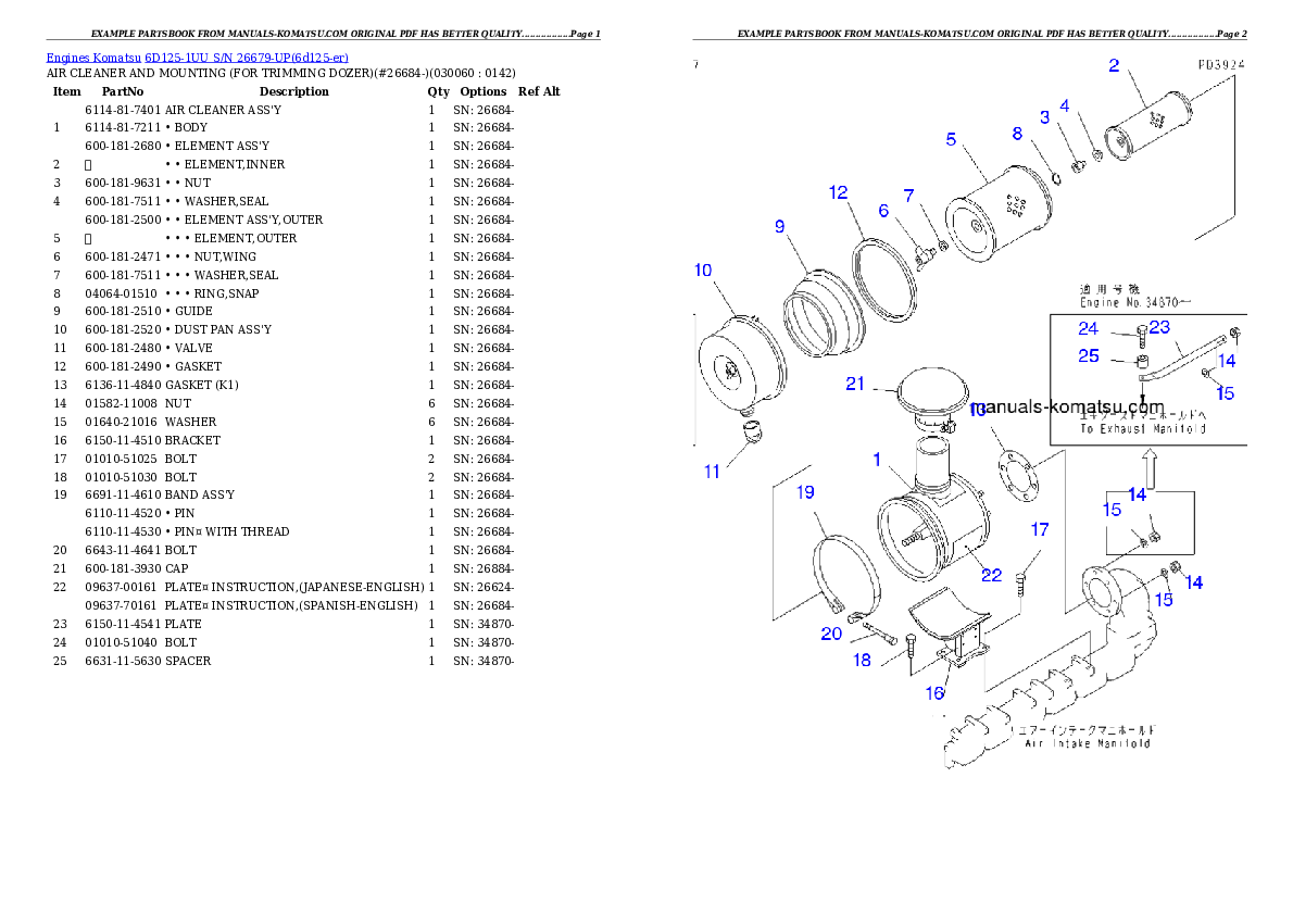Protected: 6D125-1UU S/N 26679-UP Partsbook